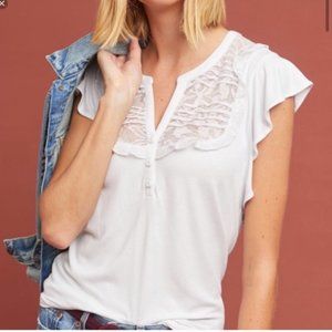 Maeve Anthropologie Gillham Flutter Sleeve Top